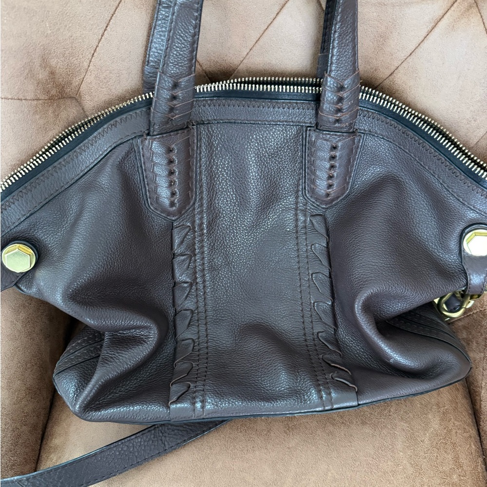 orYANY Dark Brown Leather Shoulder Bag